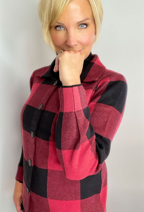 Red Buffalo Plaid Cardi