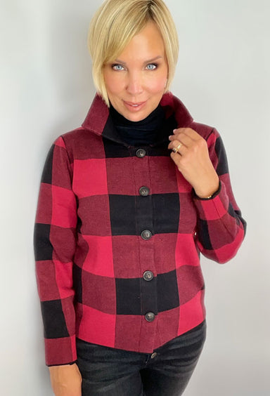 Red Buffalo Plaid Cardi