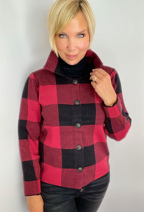 Red Buffalo Plaid Cardi