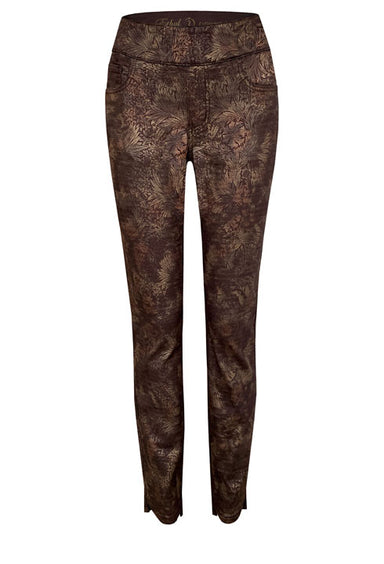 Luxe Brown Print Ankle Pant