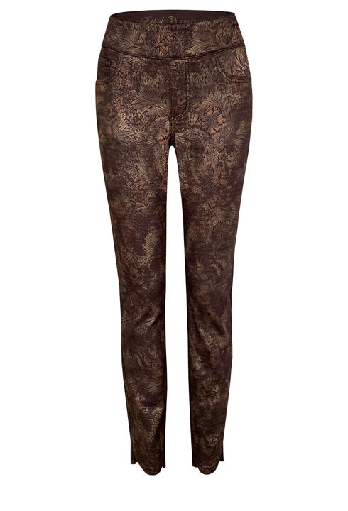 Luxe Brown Print Ankle Pant