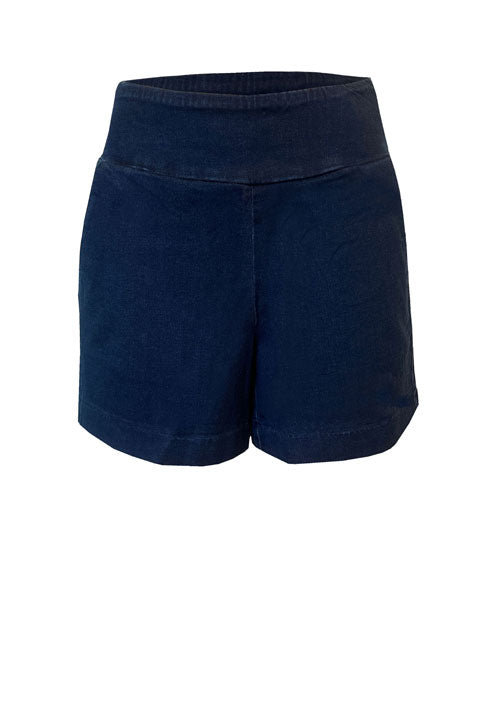 Medium Wash Pull On Shorts