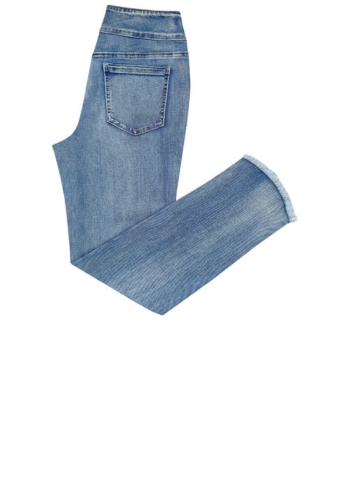 Pull On Floral Emboidered Jeans