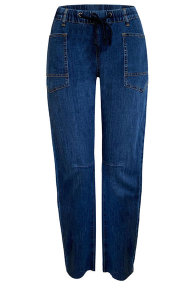 Drawstring Barrel Leg Jeans