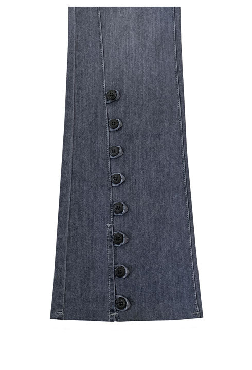 Grey Button Detail Jeans