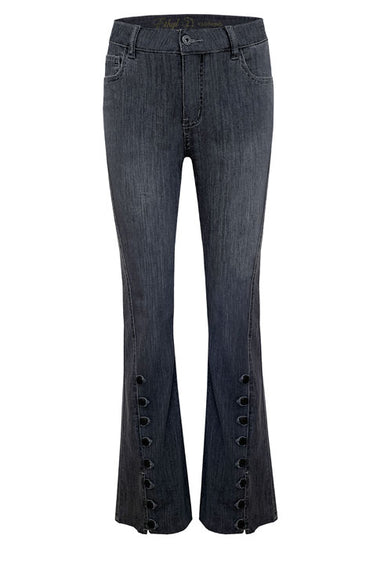 Grey Button Detail Jeans