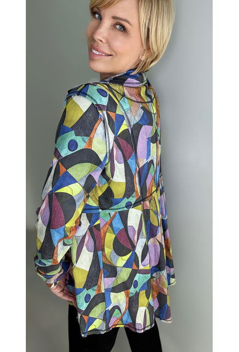 Colorful Faux Suede Jacket