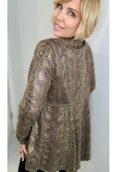 Olive Animal Faux Suede Jacket