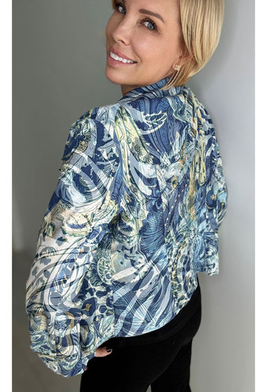 Blue Print Faux Leather Moto Jacket