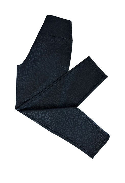 Black Leopard Print Ponte Legging