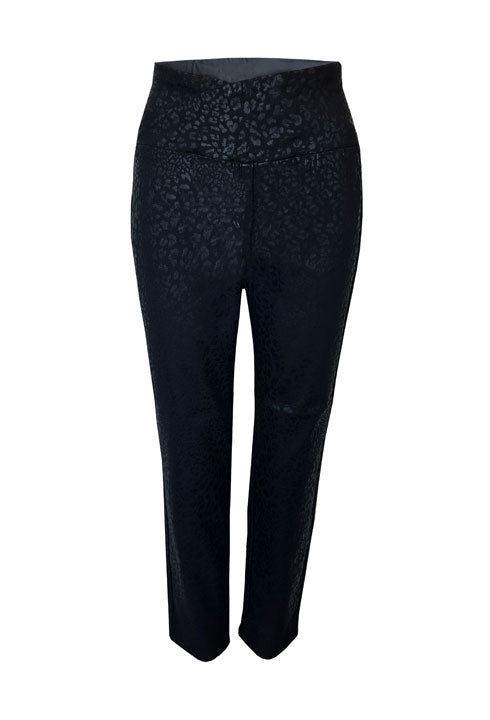 Black Leopard Print Ponte Legging