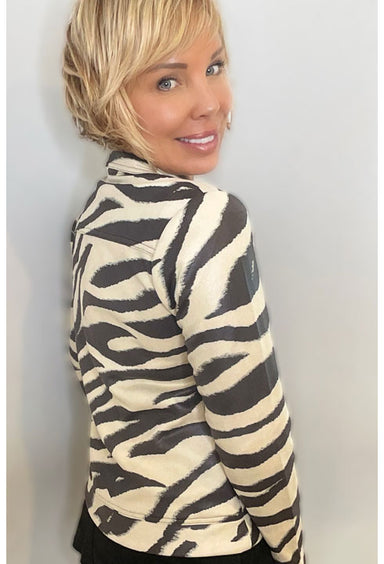 Zebra Print Moto Jacket