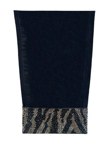 Black Pull On Zebra Bling Ankle