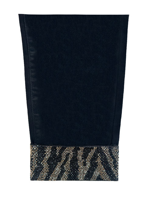 Black Pull On Zebra Bling Ankle