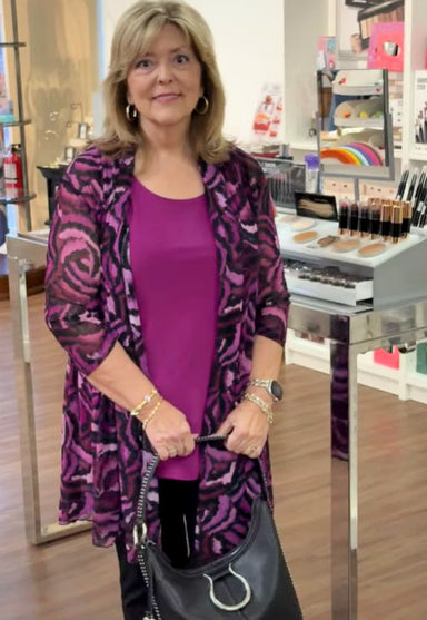 Plum Waves Mesh Jacket and Tank