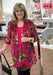 Red Floral Mesh Jacket & Fuchsia Tank