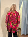 Red Floral Mesh Jacket & Fuchsia Tank