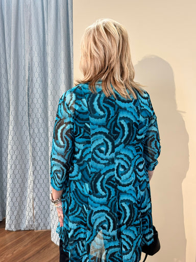 Teal Waves Mesh Jacket & Teal Tank