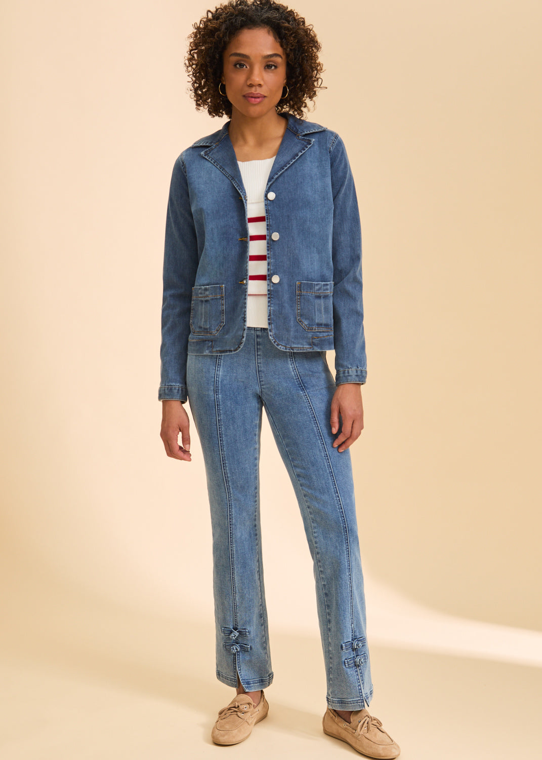 Denim Blazer Jacket Medium Wash