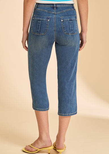 Medium Wash Olivia Capri