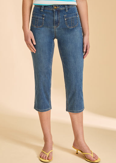 Medium Wash Olivia Capri