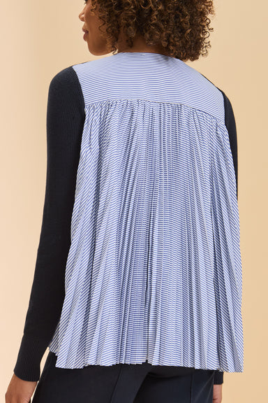 Mixed Media Navy Cardigan