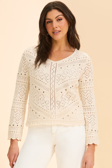 Ivory Pointelle Sweater