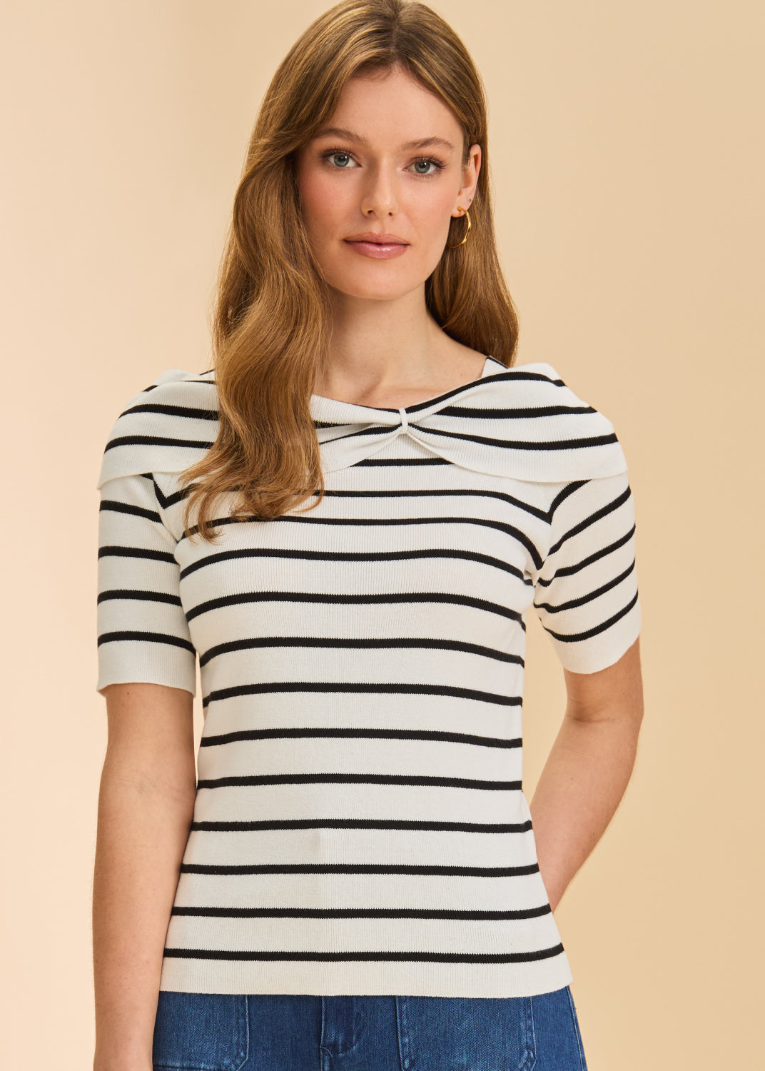 Black & White Boatneck Striped Sweater