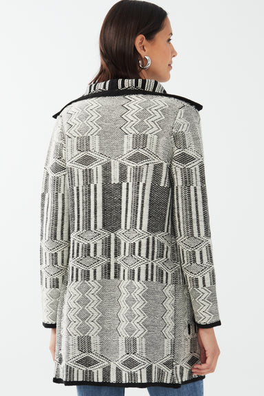 Black & Ivory Jacquard Cardigan