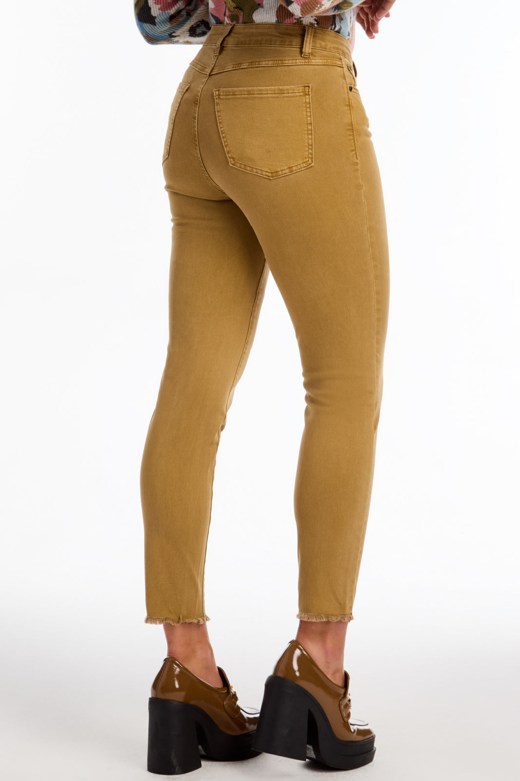 Olivia Golden Khaki Slim Ankle Jeans