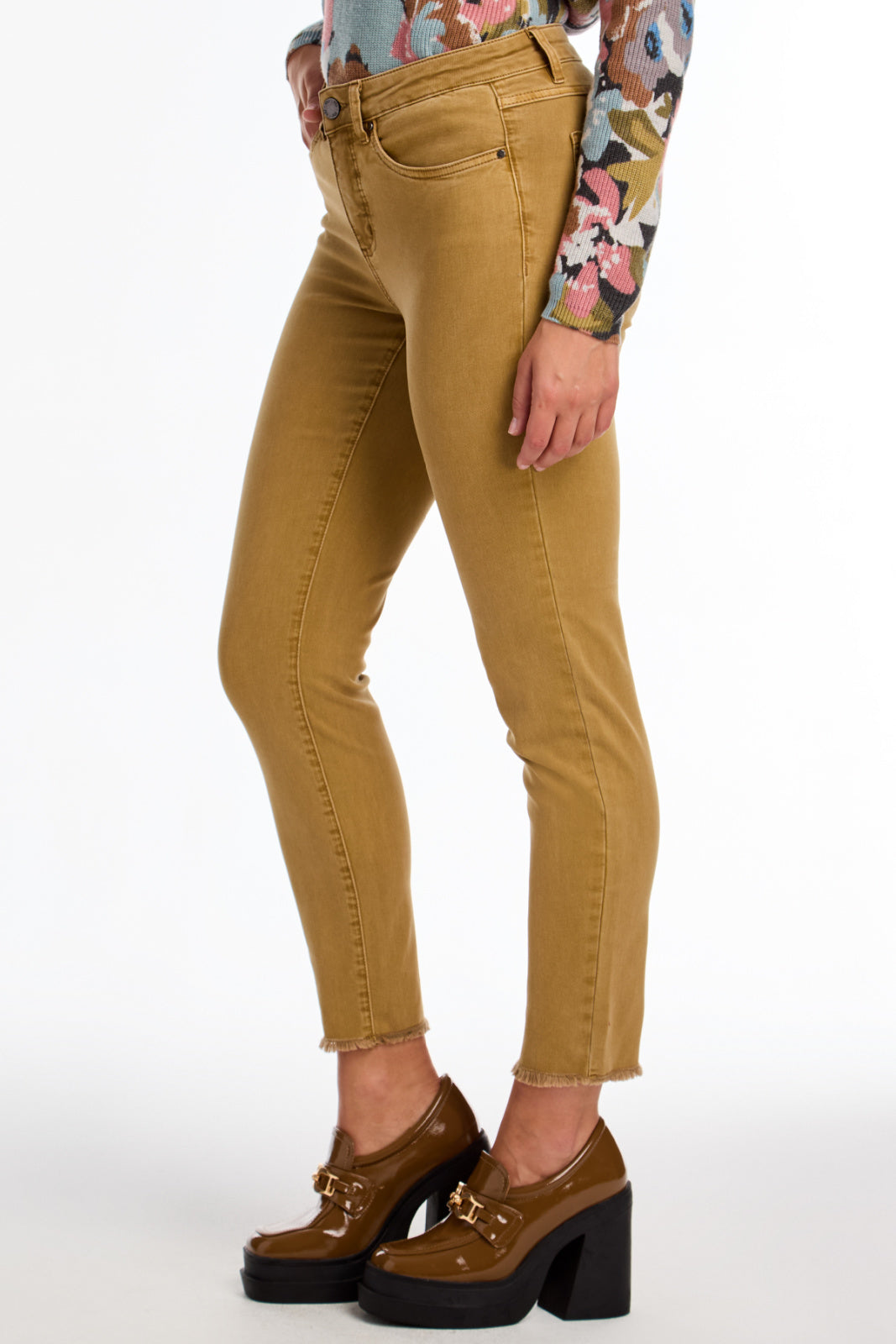 Olivia Golden Khaki Slim Ankle Jeans