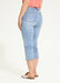 Pull On Embroidered Denim Capri Jeans