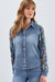 Pleated Sleeve Chambray Shirt