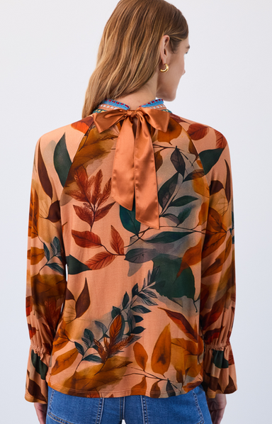 Floral Print Back Bow Top