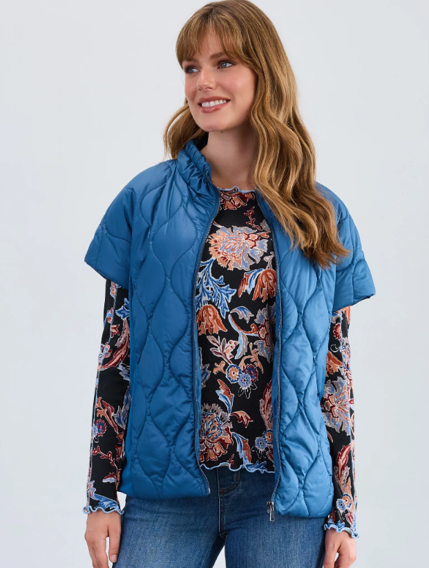 Indigo Puffer Jacket Vest