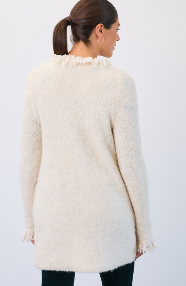 Cream Fringed Coat