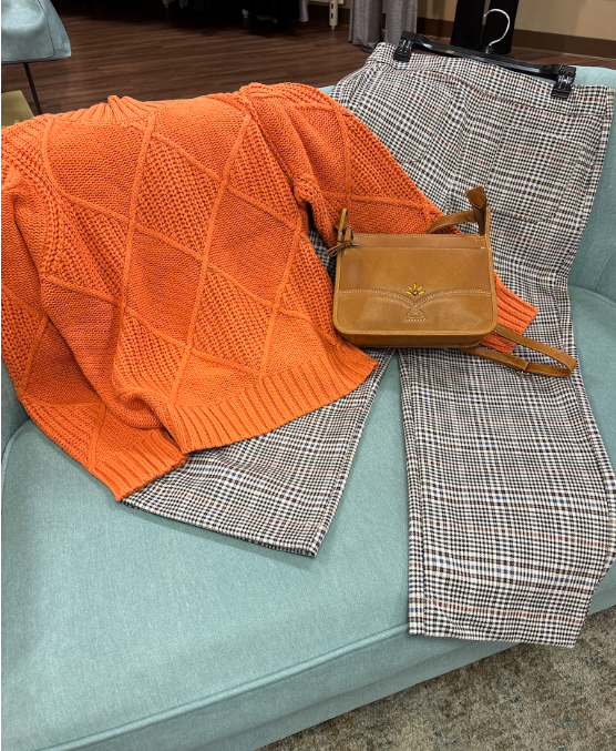 Plaid Wide Leg Ponte Crop Pant