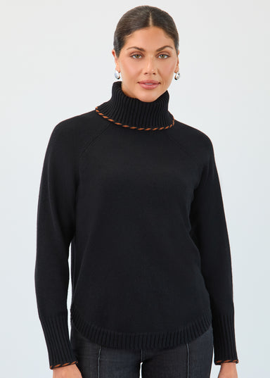 Black Cowl Neck Sweater