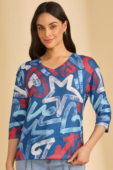 Red, White, & Blue Knit Tee