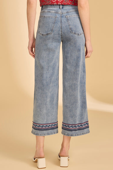 Red, White, & Blue Embroidered Jeans