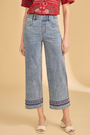 Red, White, & Blue Embroidered Jeans