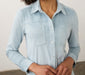 FDJ Pale Blue Faux Suede Shirt Jacket | Pearl Snaps | 26" Length