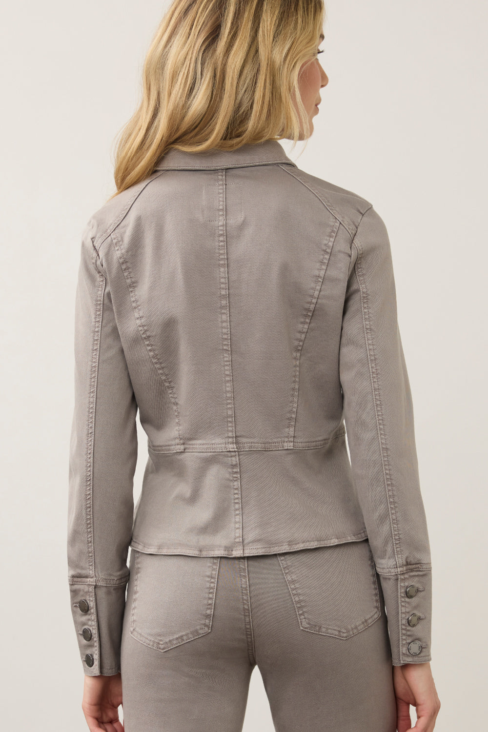 FDJ Stone Grey Utility Jacket | Waist Seaming Detail | Matching Denim Set