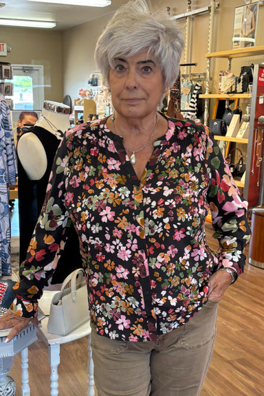 Pumpkin Floral Print Shirt