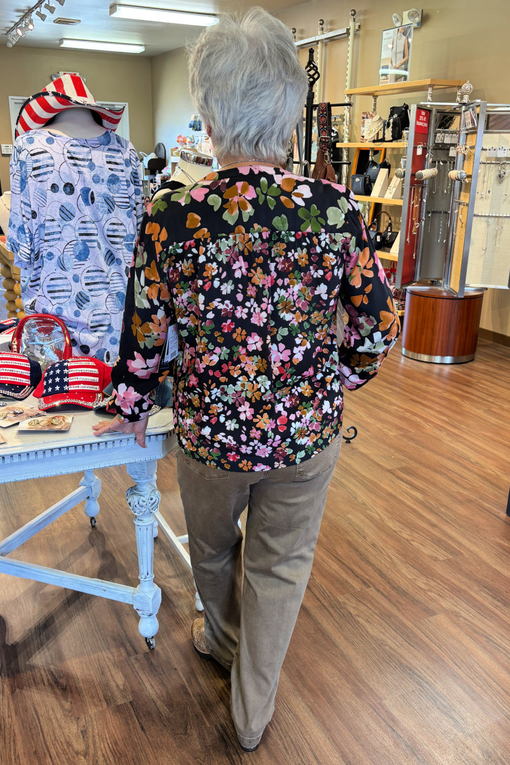 Pumpkin Floral Print Shirt