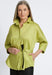 Chartreuse Avery Stretch Matte Sateen Blouse