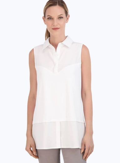 Sasha White Sleeveless Layering Tunic