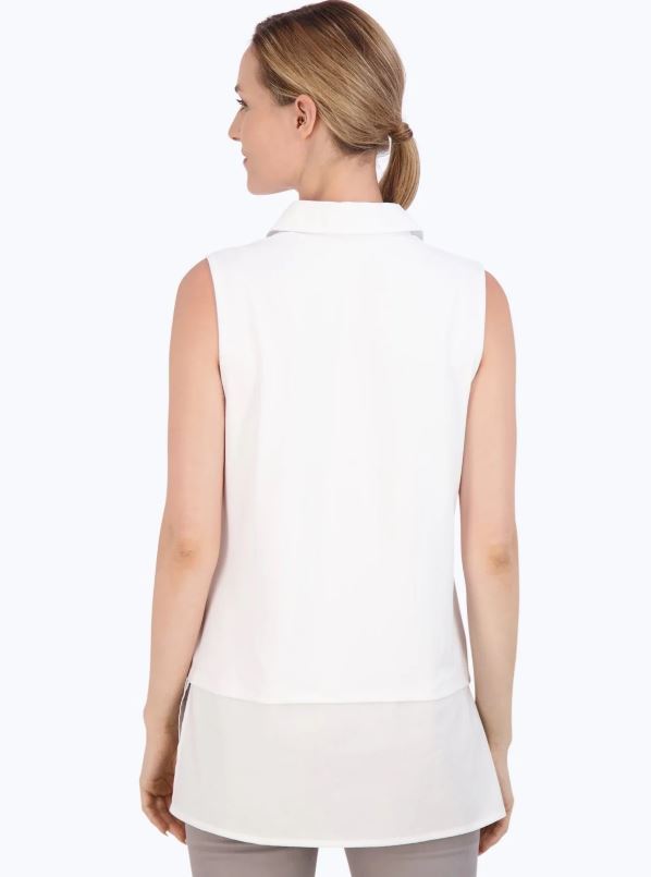 Sasha White Sleeveless Layering Tunic