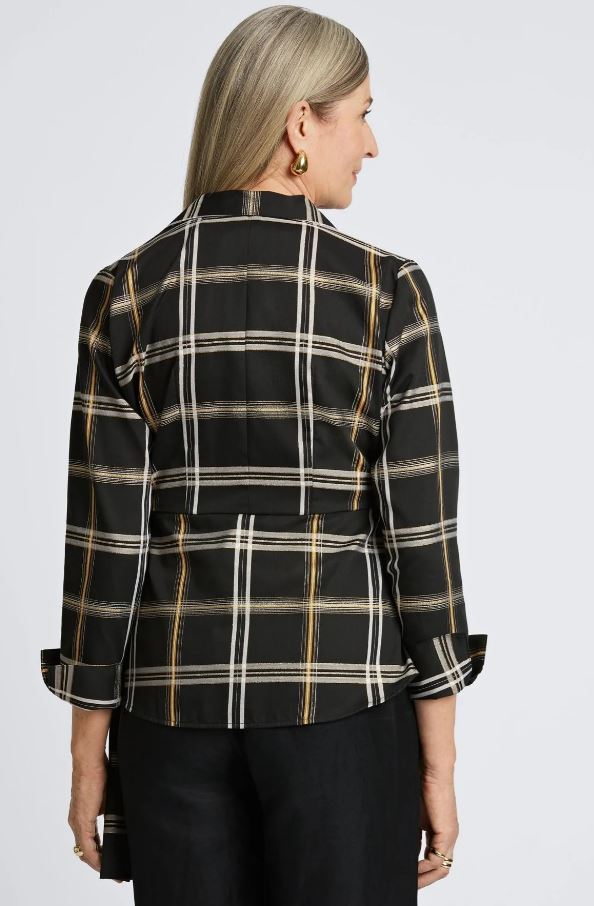 Black & Gold Plaid Salina Blouse