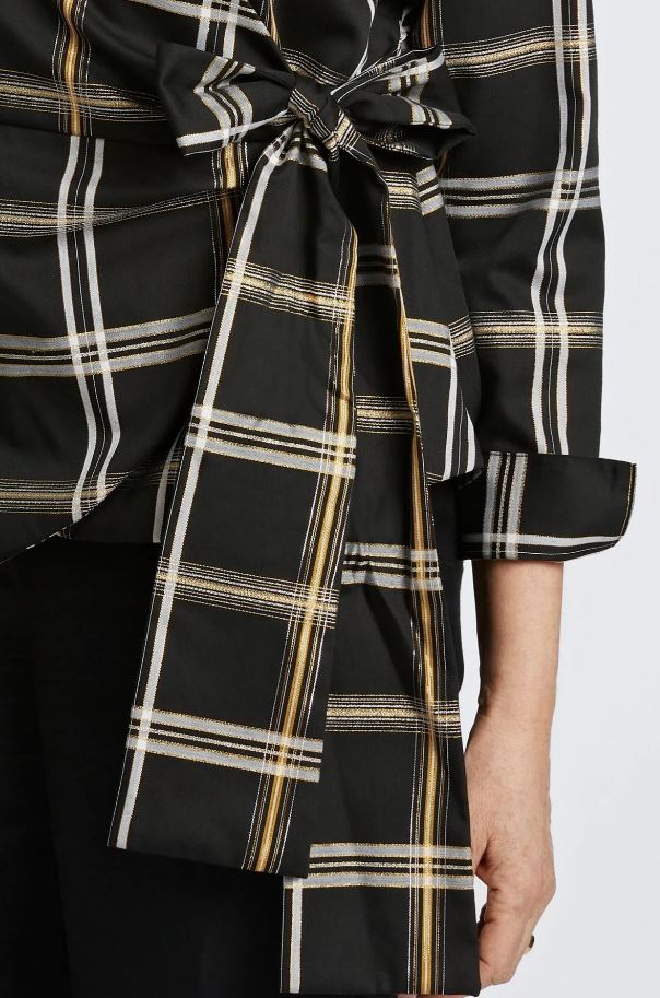 Black & Gold Plaid Salina Blouse